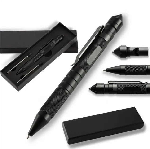 High Quality Luxury Business gift multi tool metal tactical  pen with custom logo outdoor survival tactical pen set with box