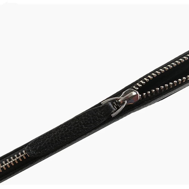 Factory wholesale pu leather zip handbag clutch bag for men business