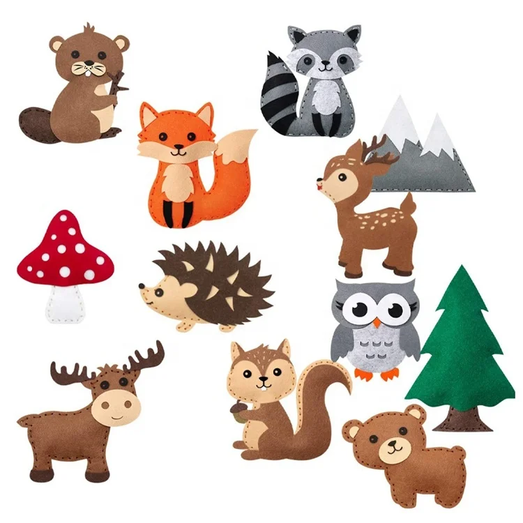 Sea Ocean Animals cute toys Sewing Kit diy felt kids sewing kit craft for children sewing starter