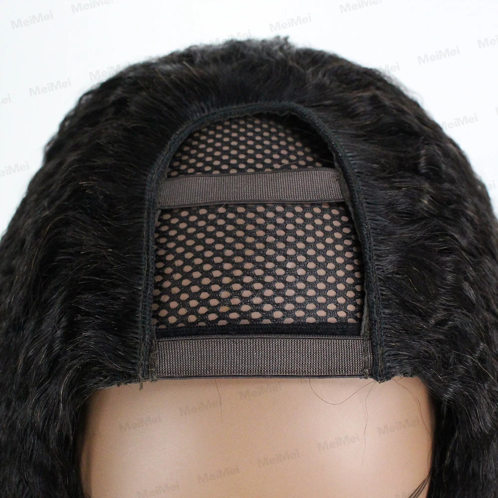 Wholesale Brazilian 100% Raw Indian Virgin Natural curly U Part Human Hair Wigs For Black Women