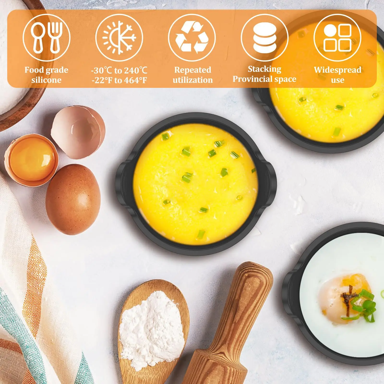 New Egg Boiled Mold Egg Poacher Air Fryer Silicone Baking Cup Multifunctional Easy Clean Egg Cooker Silicone Frying Mold