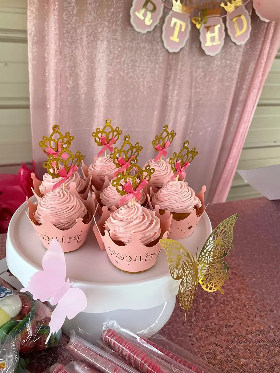 Gyufise 36 Pack Oh Baby Cupcake Toppers Glitter Baby Shower Cupcake Picks Decorations for Celebrating Baby Shower Kids