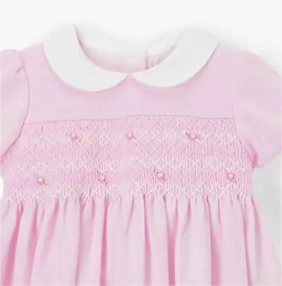 pink baby girls smocked dress cotton kids clothes cute print children boutiques dresses
