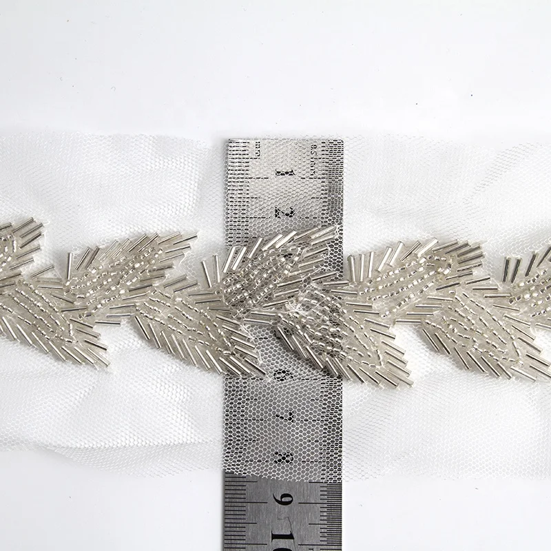 
Kavatar beaded trim rhinestone pearl rhinestone beaded glass trim 