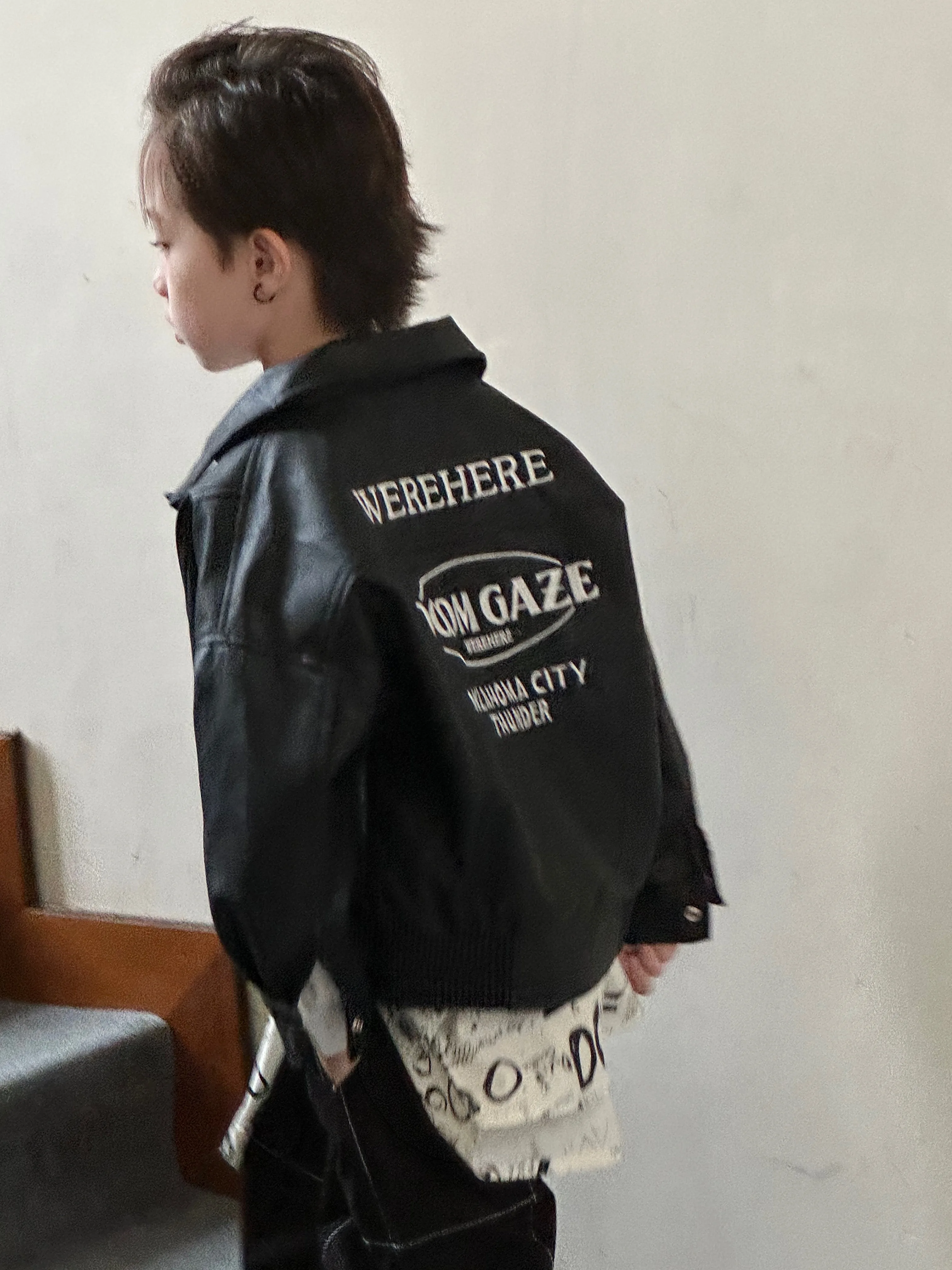 Autumn New Boys Black Jacket Children Windproof Clothes Leather Coats Jackets for 2-7 Years Kids