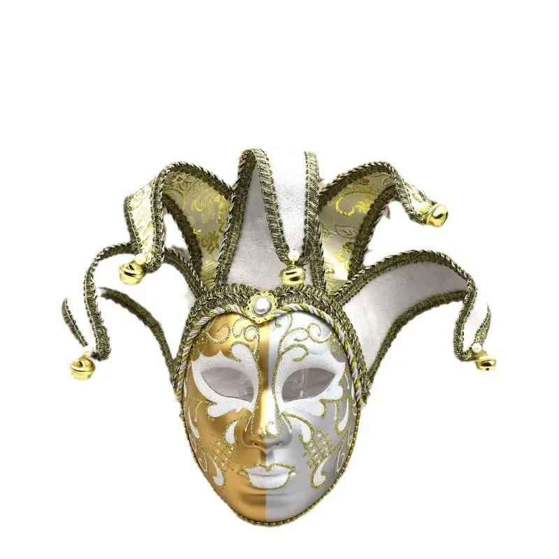 High Quality Original Adult Venetian Bell Masquerade Mardi Gras Carnival Festival Jester Masks