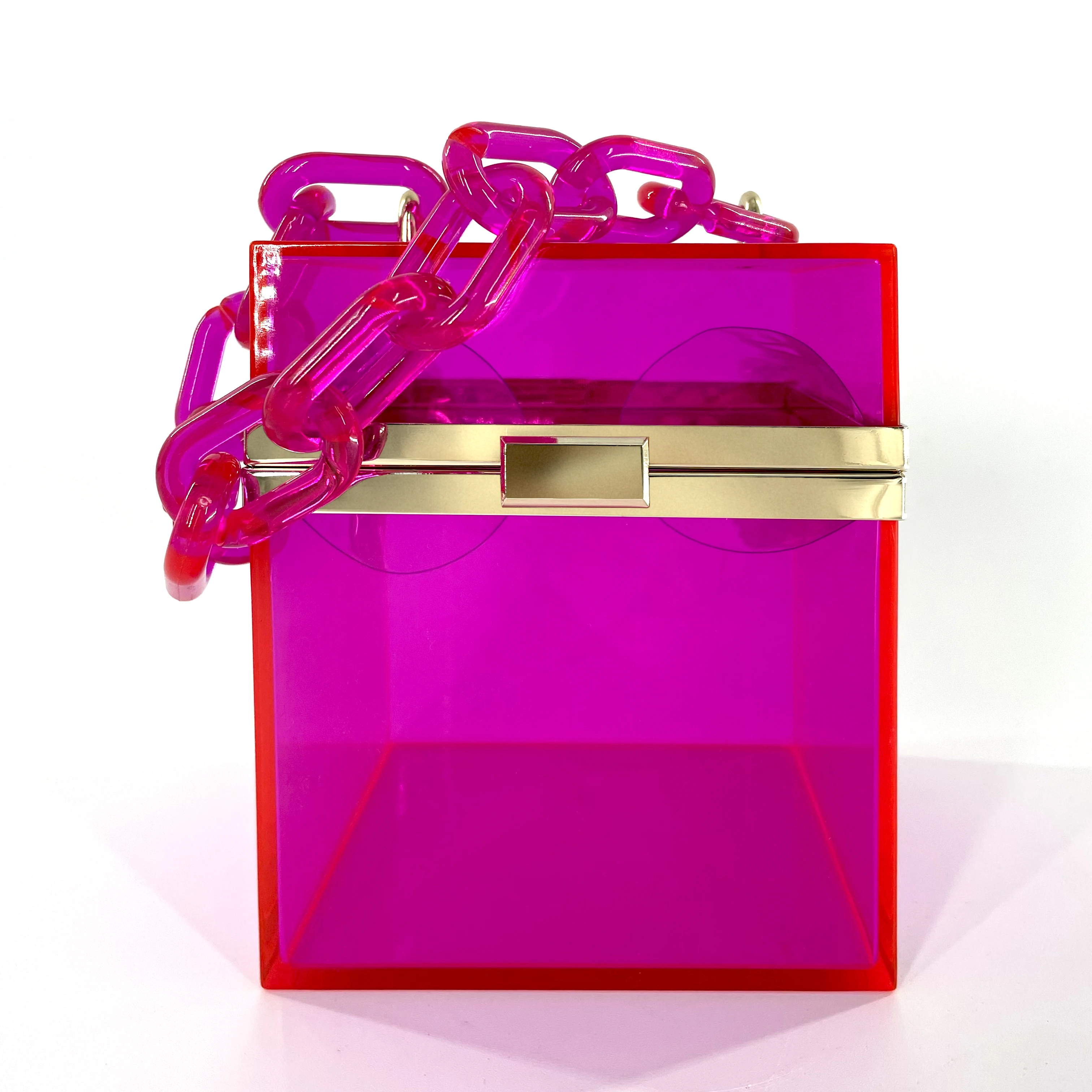 
Wholesale jelly acrylic square handbag clear box purse evening transparent clutch bags 