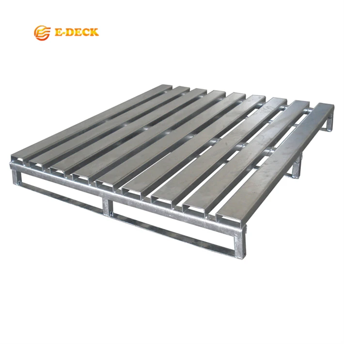 Logistic transport returnable galvanized foldable zinc plated metal steel pallet