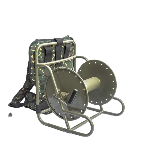 Телекоммуникационная тактическая волоконно-оптическая кабельная катушка manpack на