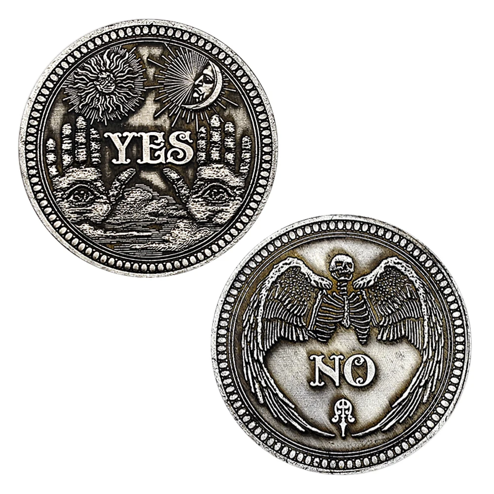 Yes No Decision Coin Hobo Nickel The Eye of God Challenge Medal in Capsule