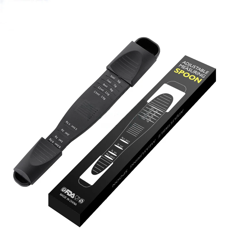 Measure Silicone Cups And Wood Powder Kitchen Gadgets Tools Adjustable Double Head Plastic Gears Measuring Spoons