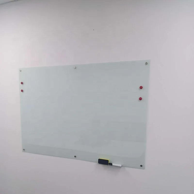 Glass Whiteboard Easy Install Frameless Magnetic Heat Tempered Glass Board For School Office(100 X150 Cm)