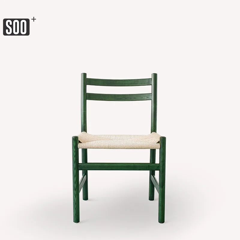Ch47 solid wood rattan designer dining chair imported ash wood chair classic simple fashion versatile book chair