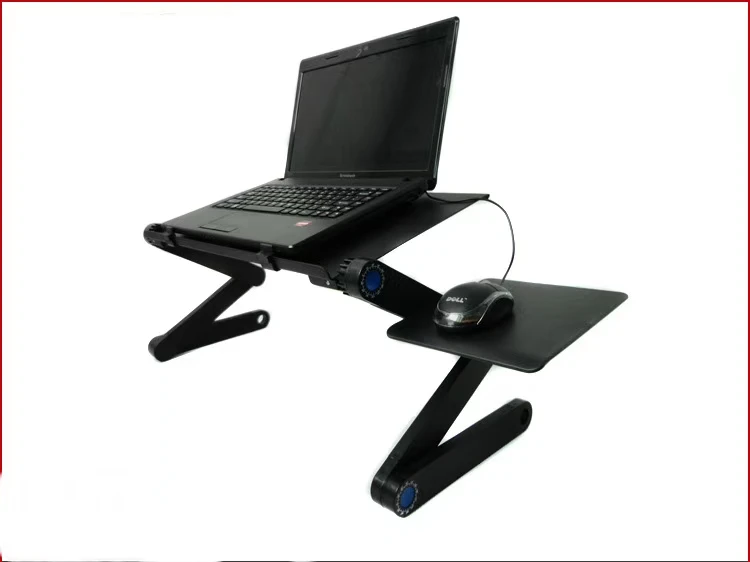 Heat dissipation aluminium alloy panel+ABS cooling folding computer desk table lazy bedroom bed lap desk