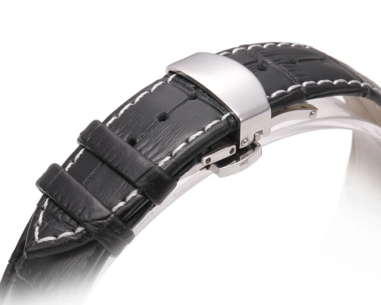 customized watch strap connector wristwatch accessories leather belt with buckle for sale