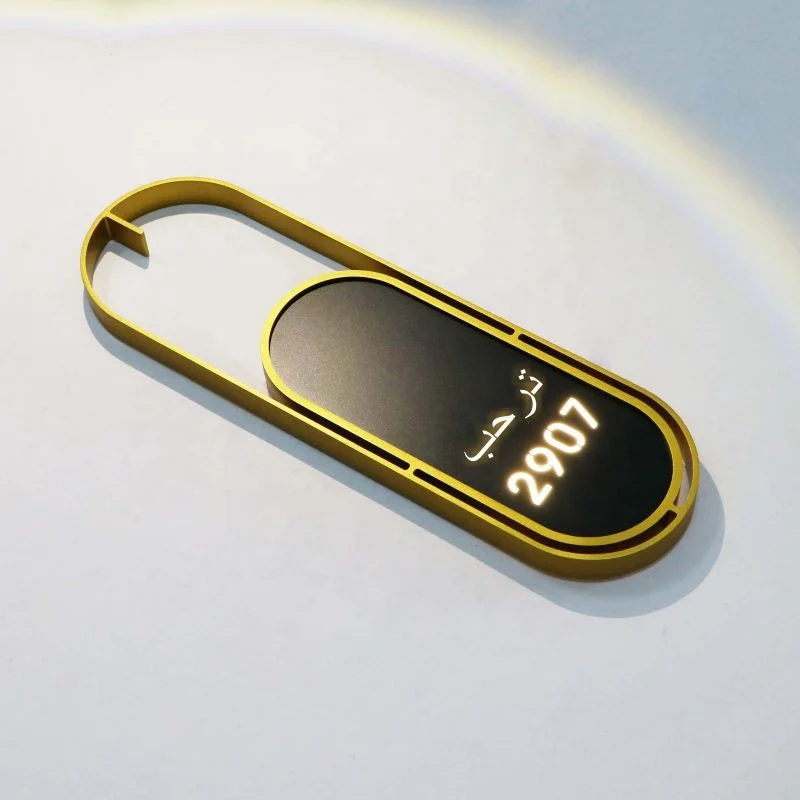 EZD custom Stainless Steel hotel door number Acrylic Hotel Room Number door plate Apartment hotel door number sign led