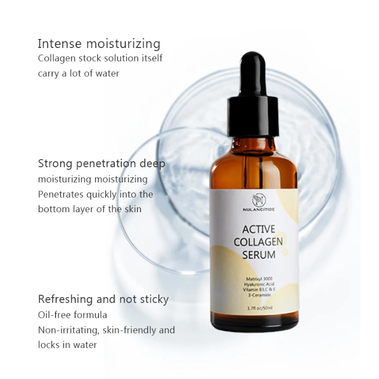 50ml Organic Hydra Facial Skin Care Serum Face Moisturizing Anti-aging Collagen Serum Private Label Wholesale