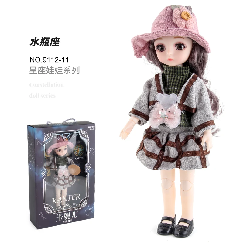 twelve constellations dress up pretend play toys Silicone Baby Doll Fashion Doll Toys Barbi Doll Set Toys Birthday Gifts