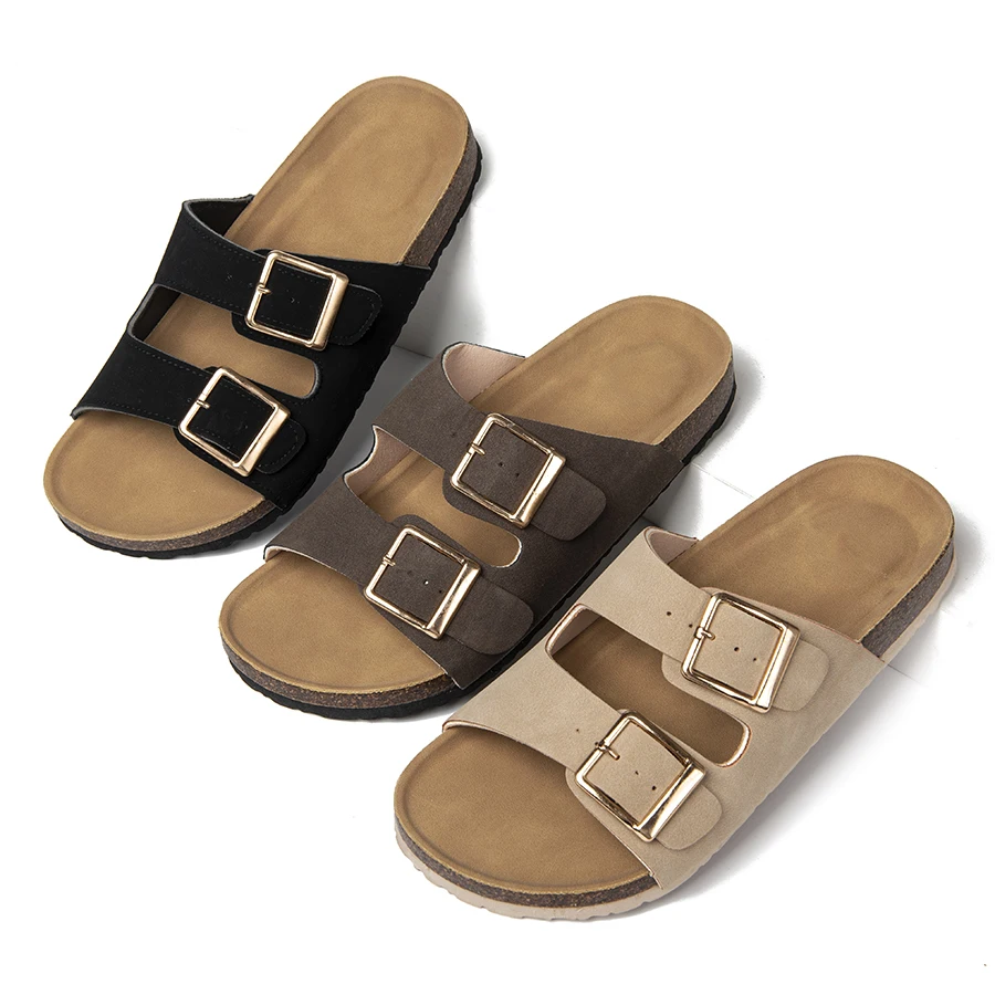 Высококачественные плоские сандалии Birken с пробковой подошвой из натуральной кожи мягкие тапочки-сабо для женщин
