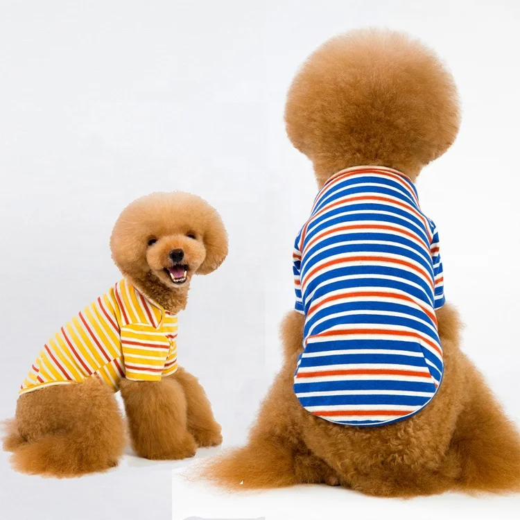 New Fashion Clothes Dog T-shirt Wholesale Teddy Striped Dogs Cloth Pet Clothes for Puppy