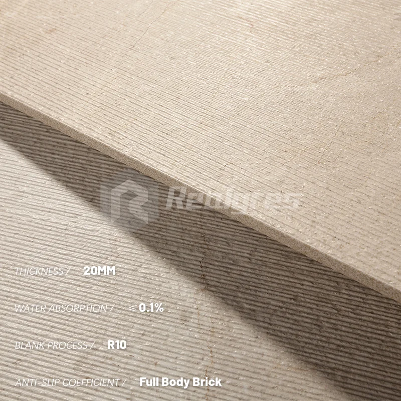 External Mystic Beige Porcelain Tiles 2 cm Thickness Antique Outdoor Modern Patio Tile