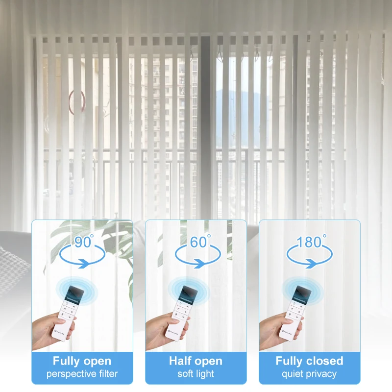 Motorized Electric Driven Vertical Curtains Blinds for Living Room Sliding Doors