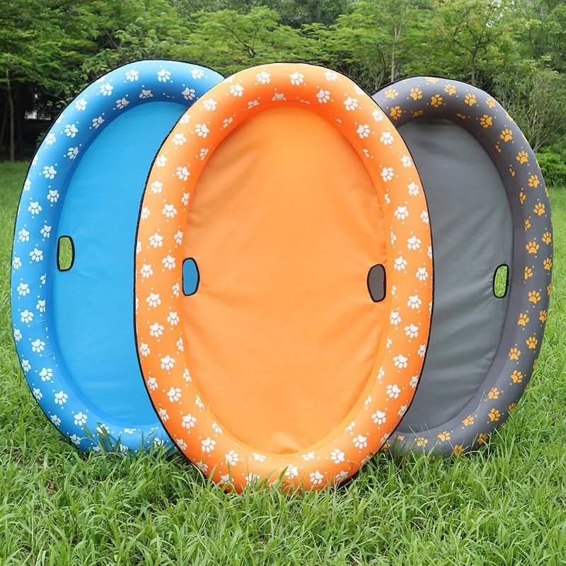 Inflatable Pet Dog Floating Row Beach Toy for Dog Cat Swimming Tool Foldable Swimming Pool Floating Row Bed Water Toy for Dogs