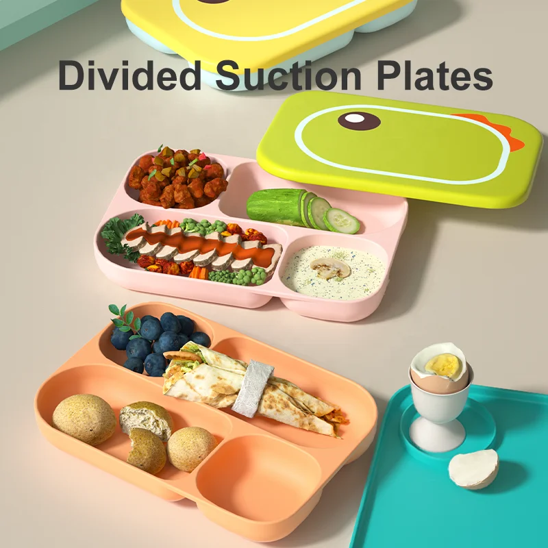 Non-slip BPA Free Kids Suction Plate Microwave Friendly Plastic Toddler infant Baby Plates for children
