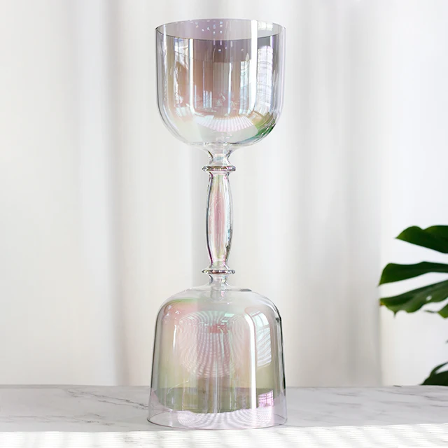 crystal singing bowls  double chalice   for sound healing instruments with free accessory  crystal singing bowls set