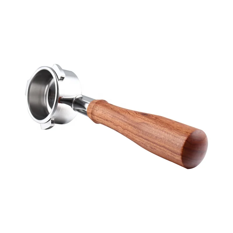 Wood Handle Naked Espresso Portafilter 54mm Bottomless for