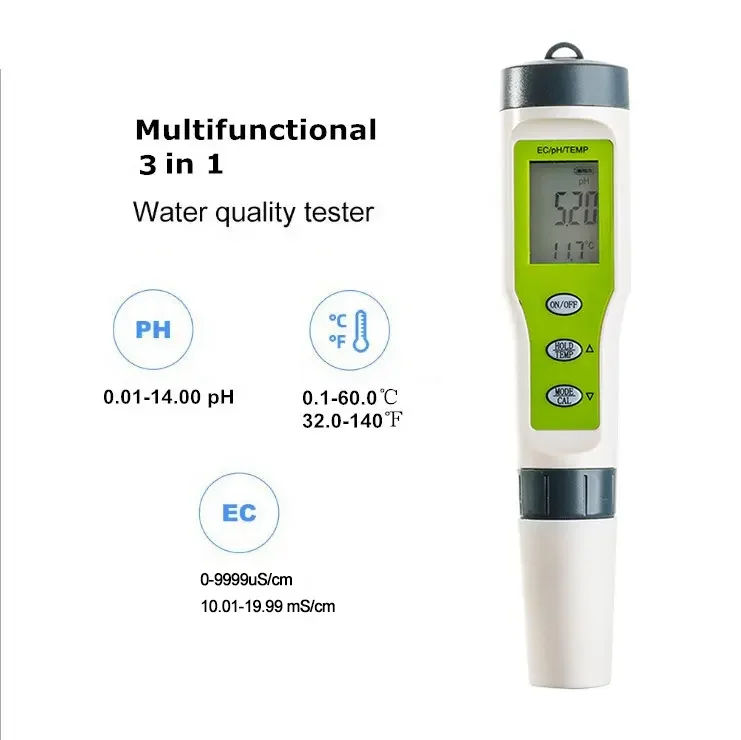 4 in 1/3 in 1 Water Quality Testing Pen PH TDS EC Salinity Temperature Water Tester PH Meter for Drinking Water Aquariums