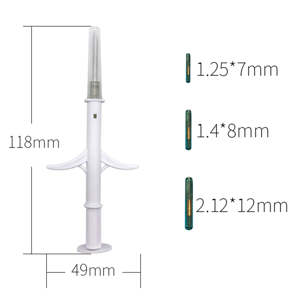 Low frequency 2.12*12mm FDX-B  RFID Animal Syringes  For Dog/Cat/Horse Etc