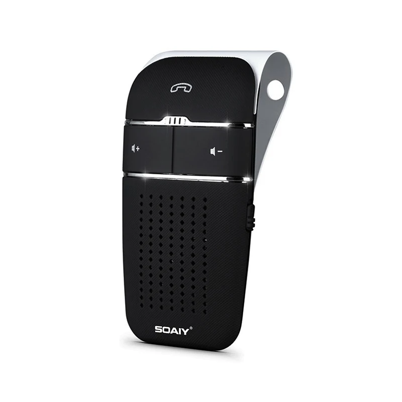 SOAIY S-32 Bluetooth Hands-Free car Speakerphone, Wireless Bluetooth Car Kit for Safely Driving with Shake Power On Function