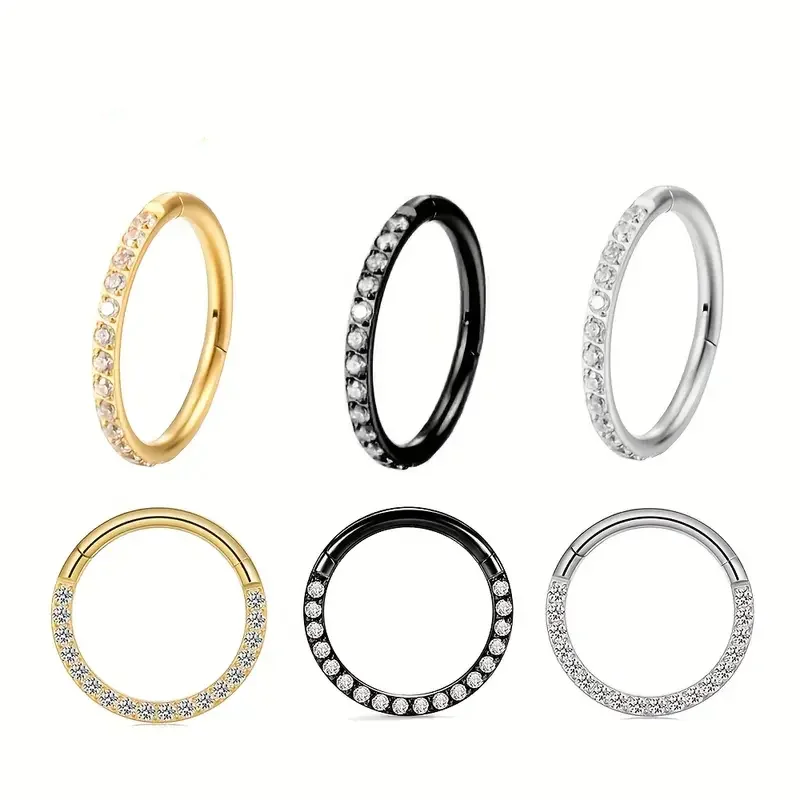 2024 Hot Selling ASTM F136 Titanium Nose Piercing Hinged Segment Ring Hoop Nose Piercing G23 Titanium Piercing Jewelry