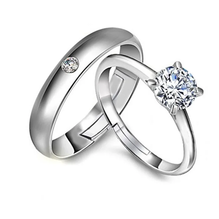 china wholesale couple rings 925 sterling silver For Wedding Engagement Jewelry Couple Rings