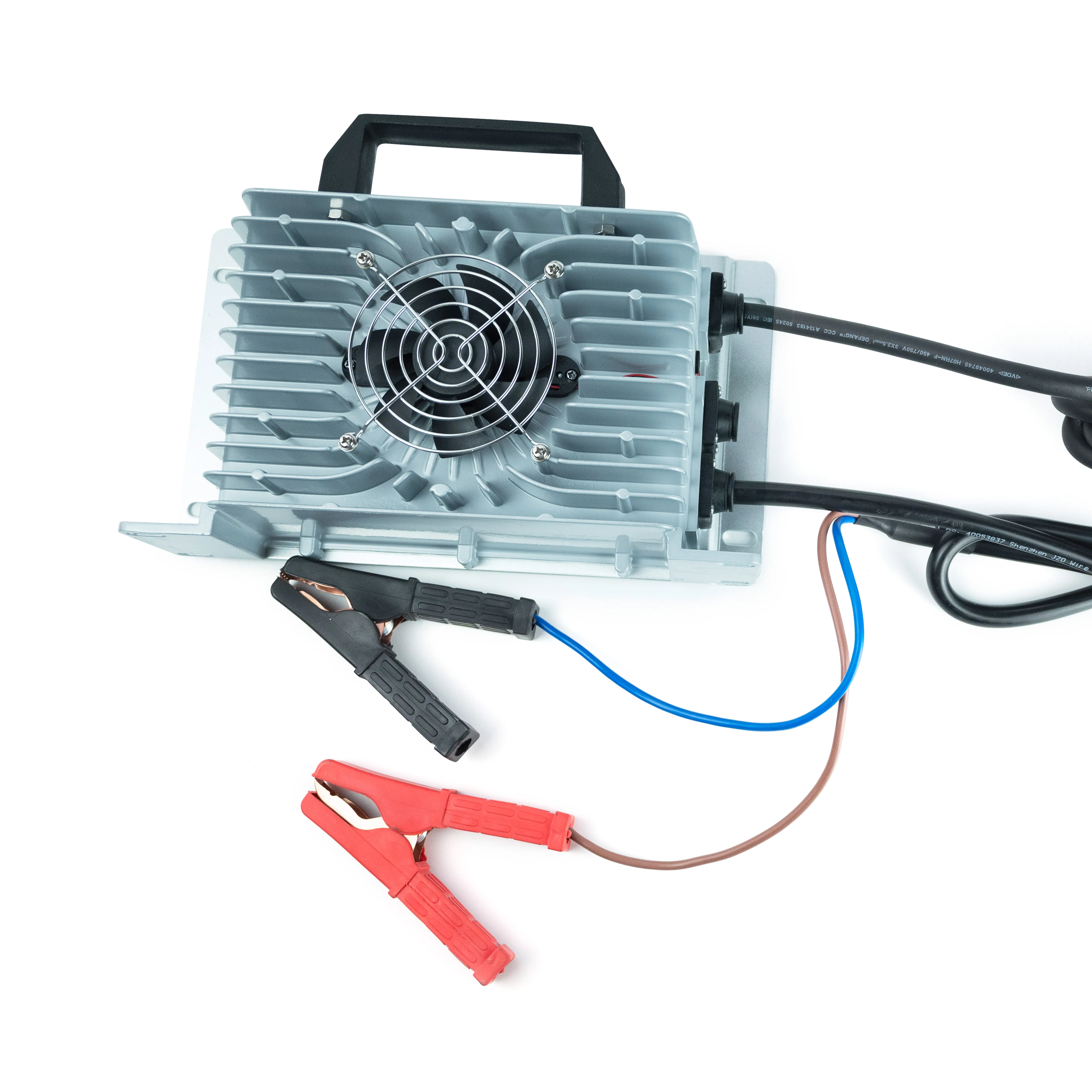 56.4v battery charger 48v 20a charger with US input and heavy duty alligator clips output 1000W 1300W NMC battery in 13S