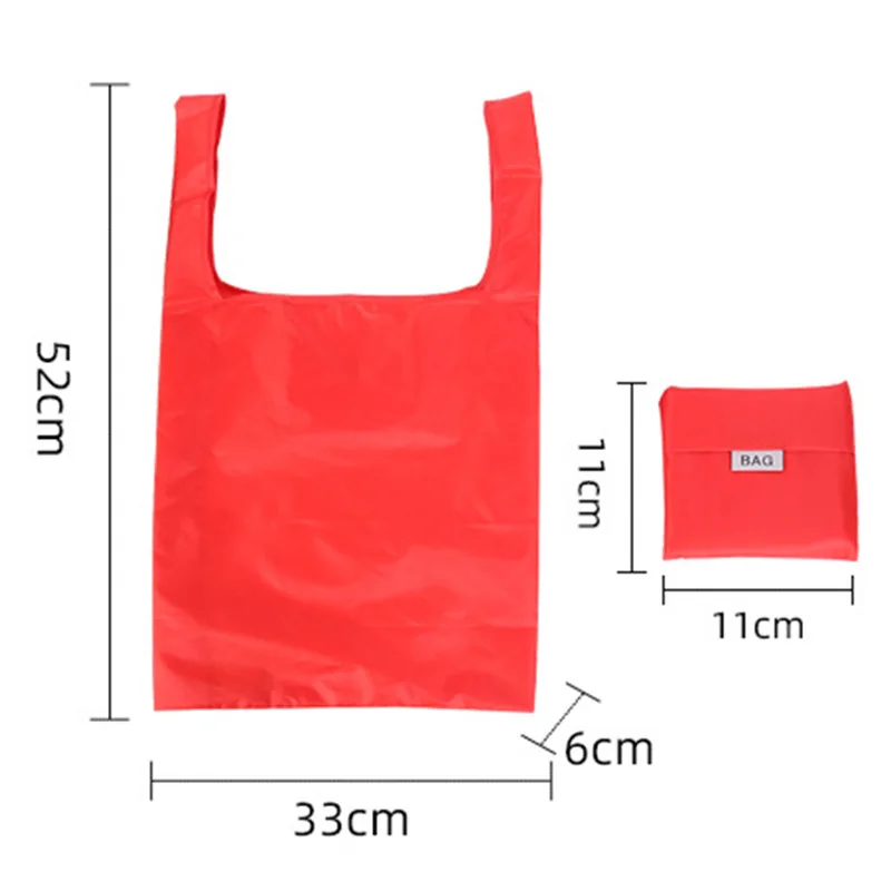 Wholesale Portable Large Thick Reusable Custom 190T Polyester Nylon Foldable Shopping Bag Eco-friendly Folding Shopping Bag