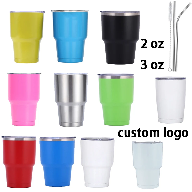 1oz 3oz 2oz 100ml 150ml 120ml Glass Frosted Personalized white Shot Glass insulated vacuum tumbler 3oz custom logo white pink