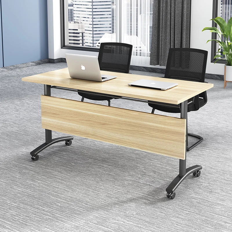 Folding Training Table and Chair Combination Conference Table Double Tutoring Class Study Desk Long Table Office Movable Desk