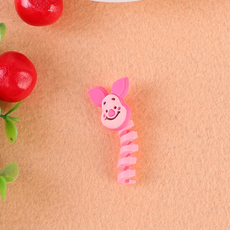 Cartoon Silicone flexible USB spiral cable protective jacket mobile phone de cable protector