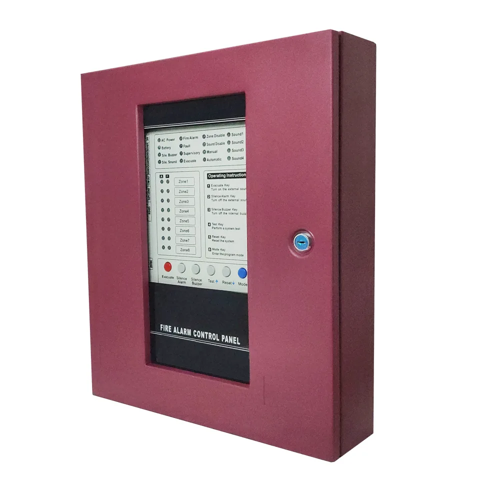 Conventional Fire Alarm System Control Panel 2 Wires Network 24V  8 Zone  alarm control panel