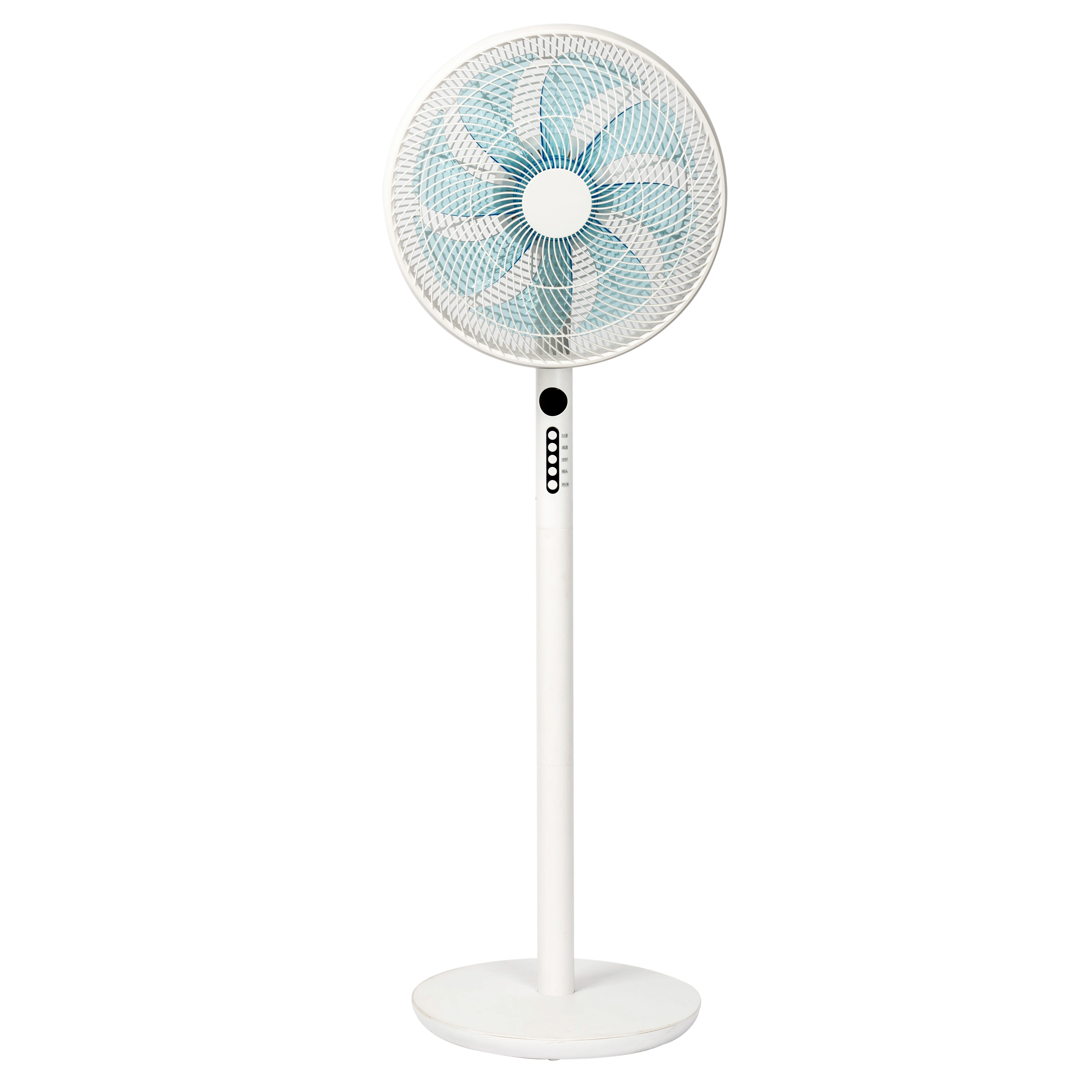 
High velocity oscillating 14 inch plastic standing fan with remote 