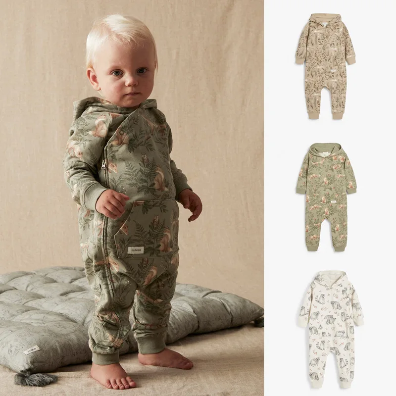 Baby Newborn  cotton rompers baby long sleeve pajamas spring autumn bebe flora printing jumpsuits wholesale clothes