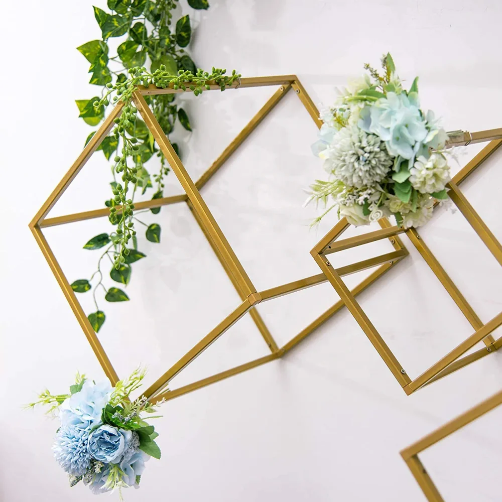 Metal Flower Stand for Wedding Table Centerpieces Golden Home Decor Wedding Party Planter Flowers Cabinet