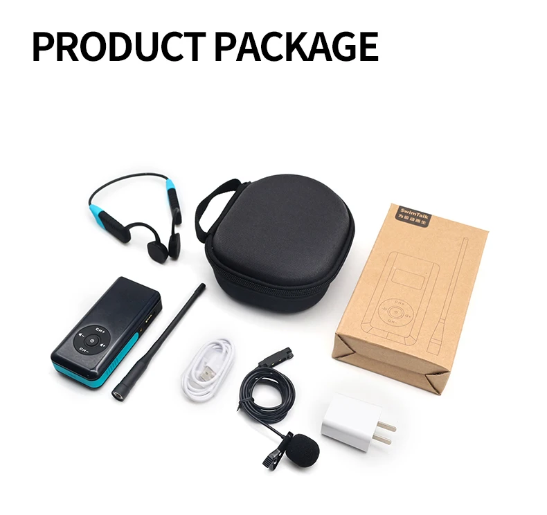 High Quality Swimming Training Waterproof Wireless Headset Bone Conduction Walkie Talkie Earphone