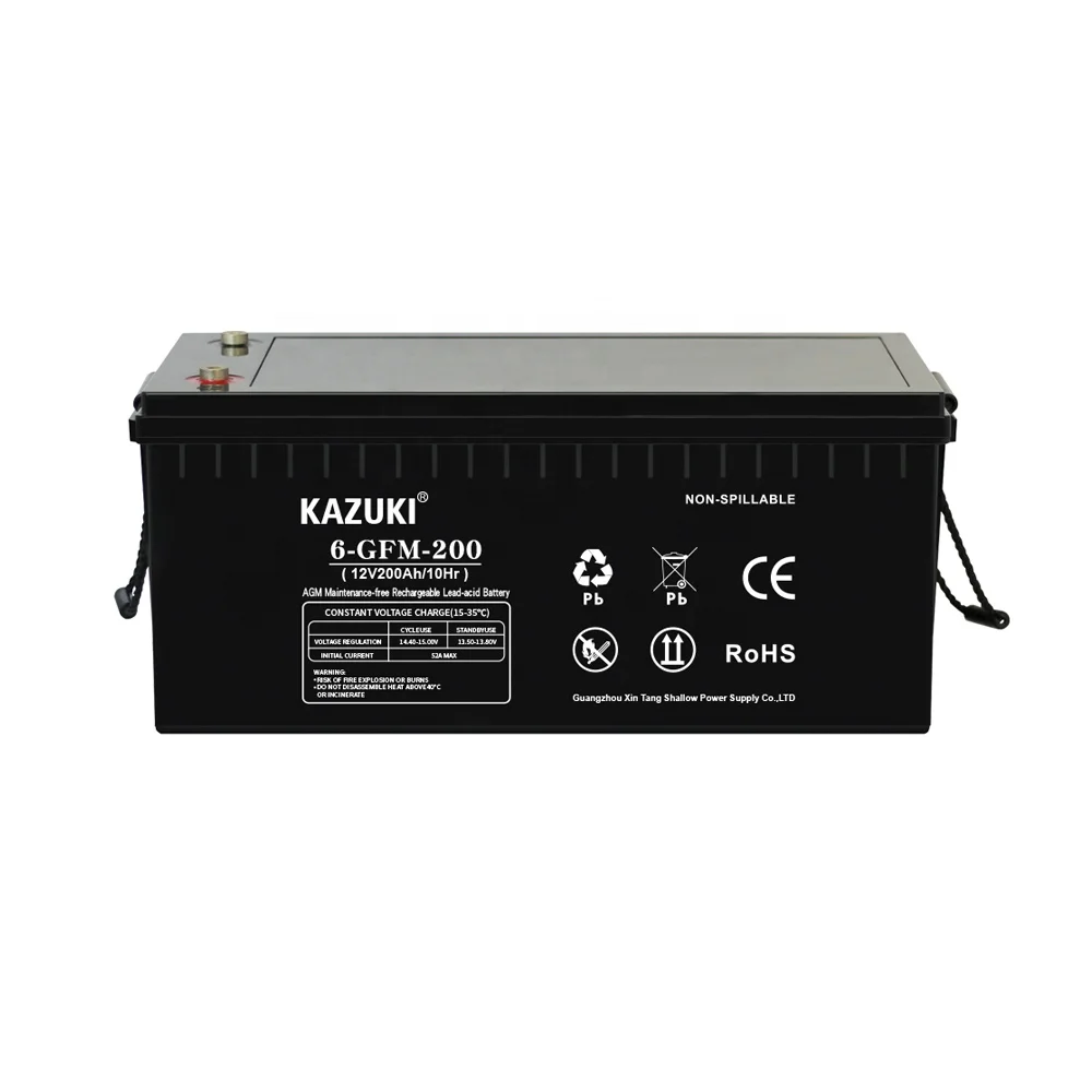KAZUKI 12V 200AH Solar GEL Battery Maintenance-free Lead Acid Battery 12V200 AH GEL Battery For House
