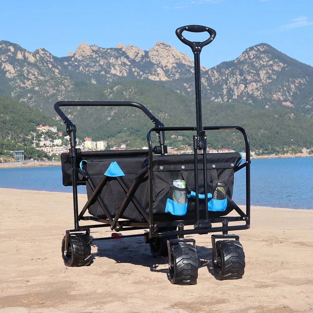 New customized wholesale outdoor high quality tourism beach garden Hand Pull Folding Wagon