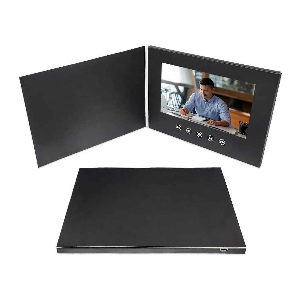 Promotion 7 inch hd lcd screen videocard video postcard digital video box with lcd screen video brochure for gift