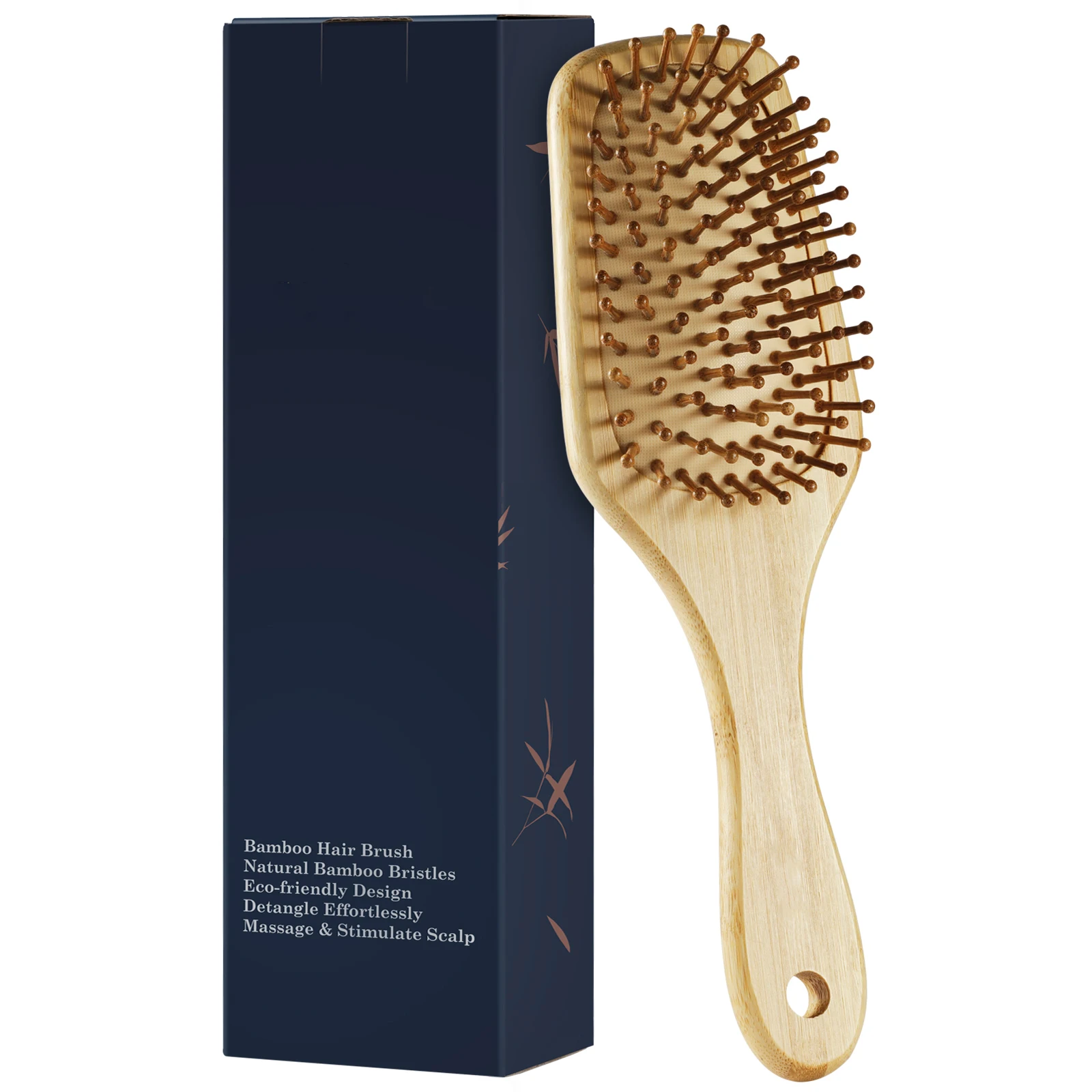 Natural Bamboo Pin Wood scalp massage anti-static Mini Brush Paddle Hair Brush