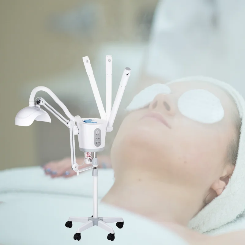 The Newest 7 Color Nano Spray PDT LED Light Therapy Facial Panel red light therapy bed Face Care Device With Steamer